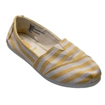 Women&#39;s Shoes MAD LOVE Yellow Striped Flats Fabric Size 8 - $13.49
