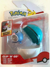 New Jazwares PKW3626 Pokemon Clip &#39;n&#39; Go Poliwag + Lure Ball Battle Figure - $29.65