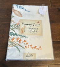 benson Mills Floral Easter Bunny Rabbit Print Spring Tablecloth 60”x120” - £35.96 GBP