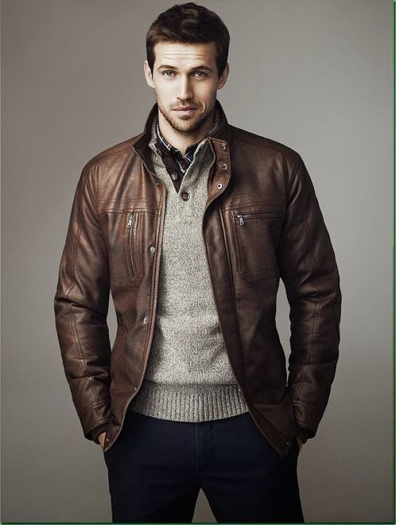 New Handmade Brown Stylish Leather Jacket 2019