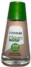 1- COVERGIRL Clean SENSITIVE Liquid Foundation #510 CLASSIC IVORY New/Se... - $19.79
