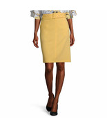 Liz Claiborne Women&#39;s Mid Rise Belted Pencil Skirt Size 14 Sunlight Yell... - £21.15 GBP