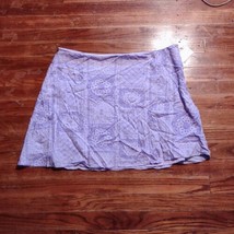BP Mini Skirt Purple Bandana Women Lined Size 1X Slit Hidden Side Zipper - £16.60 GBP