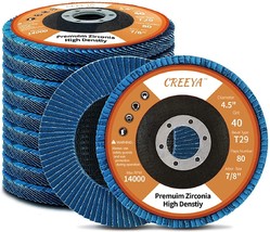 10 Pcs Flap Discs 40 Grit 4 1/2”X7/8” Grinding Wheel Flapper Wheel for Die Angle - £20.48 GBP