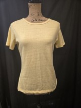 Vintage Stuffed Shirt Brand Yellow Cotton Short Sleeves T-Shirt Boat Neck Size M - $5.85