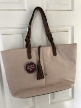 Braided Bohemian Large Tote Bag Pale Pink Faux Suede New W/ Tag Sallys B... - £15.56 GBP