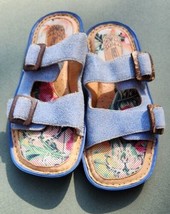 Born Sandals Slide Blue Suede Flat Shoes Size 5.5 - 6 EU 36 - $36.09
