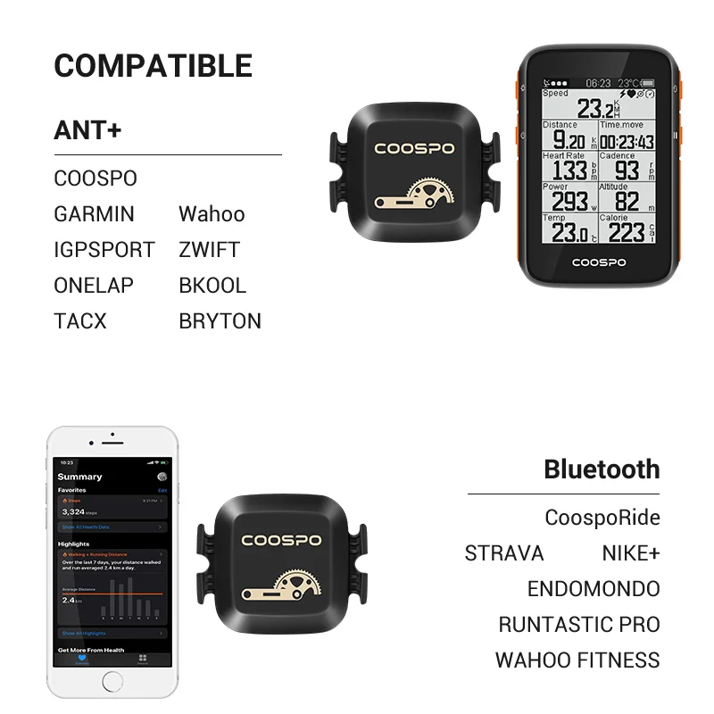 Sporting CooSpo BK467 Cadence / Speed Sensor A Mode Rpm Monitor Bluetooth 4.0 AN - £38.95 GBP