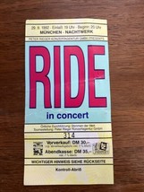 Sept 29, 1992 Ride Concert Ticket Stub Munich/Munchen Nachtwerk - With Tear - £51.26 GBP