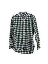 Vintage Tommy Hilfiger Mens Button Front Shirt Size Large Green Plaid Crest - $28.71