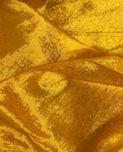 Brocade Fabric Yellow damask Fabric, Wedding Bridal Fabric, Abaya Fabric - NF609 - £5.18 GBP+