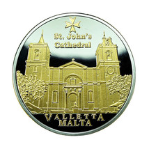 Malta Medal St John&#39;s Cathedral Valletta 34mm Gold Plated 04160 - $40.49