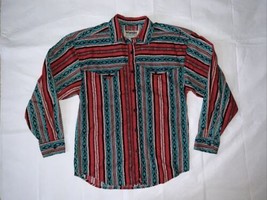 Vintage Wrangler Cowgirl Western Shirt Crazy Colorful Womens Medium Cape Rodeo - £22.19 GBP