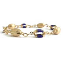 Authenticity Guarantee 
Vintage Blue Enamel UnoAerre Bead Chain Link Bra... - £1,254.67 GBP