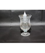 Vintage 7&quot; Tulip Hurricane Style Ruffle Vase Candle Holder By Block Crystal - $24.57 CAD