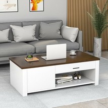 Modern Coffee Table with Front Back Drawers and Compartments for Living ... - £179.29 GBP