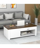 Modern Coffee Table with Front Back Drawers and Compartments for Living ... - £179.71 GBP