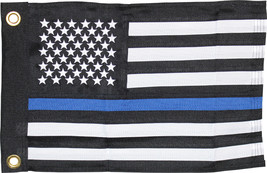 Usa Thin Blue Line Police Memorial 12X18 Boat Flag 600D Nylon Heavy Duty 2 Sided - £36.57 GBP