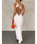 One Shoulder Draped Backless Maxi Dress - $60.86 CAD