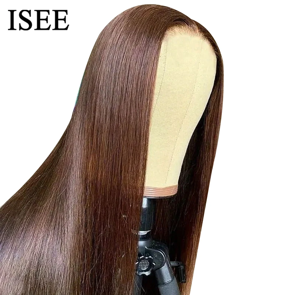 ISEE Hair #4 Glueless Straight Wig Wear And Go Chocolate Brown Lace Front Wi - £115.76 GBP+