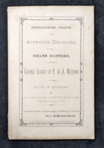 Original 1879 Resolutions Edicts &amp; Decisions of Grand Masters of Michigan Masons - £63.74 GBP