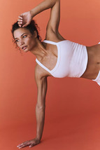 White Athletic Ribbed Cropped Cami Top - $9.49