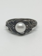 Vintage Sterling Silver 925 Pearl Ring Size 7 - $19.99