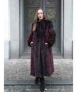 Two Tone Female Mink Fur Coat Red And Black Design S/M Unique Fast Shipping - $749.00