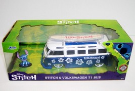 Disney VOLKSWAGEN T1 BUS WITH STITCH 1/24 DIECAST HOLLYSWOOD RIDES Jada ... - $24.75