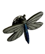Vintage Spoontiques Pewter Blue &amp; Silver Dragonfly Pin - $9.91 CAD
