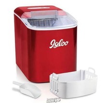 Igloo 26lb Portable Ice Maker Machine Retro Red 2 Pounds of Storage Ice Scoop - £188.78 GBP