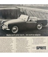 1965 Austin Healey Sprite Sports Car 4 Speed Advertisement Automobilia D... - $24.99