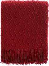 Battilo Home Christmas Red Throw Blanket For Couch, Textured Soft, 50&quot;X60&quot; - £30.74 GBP