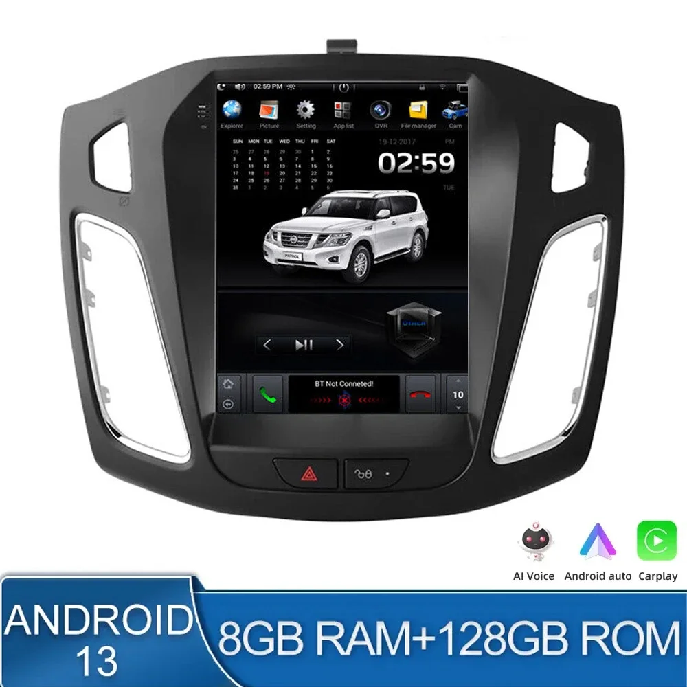 2DIN Android 13.0 Car Radio For Ford Focus 3 Mk3 2011 2012 2013 -2019 Au... - £115.14 GBP+