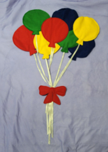 Large Vintage Felt Balloon Wall Decor Baby Nursery Primary Color Red Blu... - £39.46 GBP