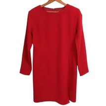 JG Hook Red Wool Dress Sz 8P Long Sleeve Career TINY FLAWS Vintage 80s Holiday  - £27.40 GBP