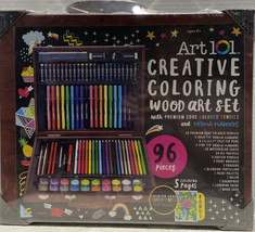 Marker Set 96 Piece Art 101 Creative Coloring Wood  Case Art Set New - $27.71