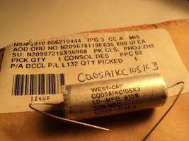 CQ05A1KC105K3 1 UF 200VDC 10% TANTALUM MIL SPEC CAPACITOR WEST-CAP - £19.94 GBP