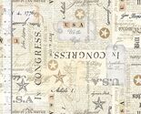 Cotton USA Patriotic Words Natural Cotton Fabric Print by the Yard D301.90 - $15.95