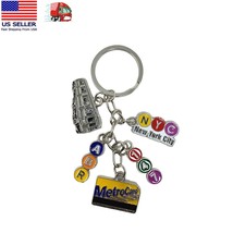1 Pc Metal New York City Subway Key Chain 5 Charms, NYC Keychain Souvenir - $6.92