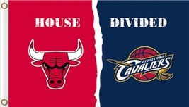 Chicago Bulls and Cleveland Cavaliers Divided Flag 3x5ft - $17.99