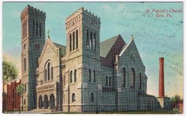 Pennsylvania Postcard Erie St Patrick&#39;s Church Hauck &amp; Sons  - £1.12 GBP