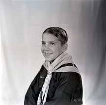 1950&#39;s Cute Young Cub Scout Lansing IL Photo B&amp;W Negative - £2.81 GBP