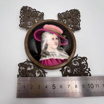 Antique Miniature Hand Painted Picture Overlay Porcelain Bronze France Lady - $629.00