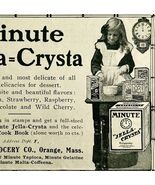 1904 Minute Jella Crysta Gelatin Dessert Advertisement Ephemera 4.75 x 3... - €17,16 EUR