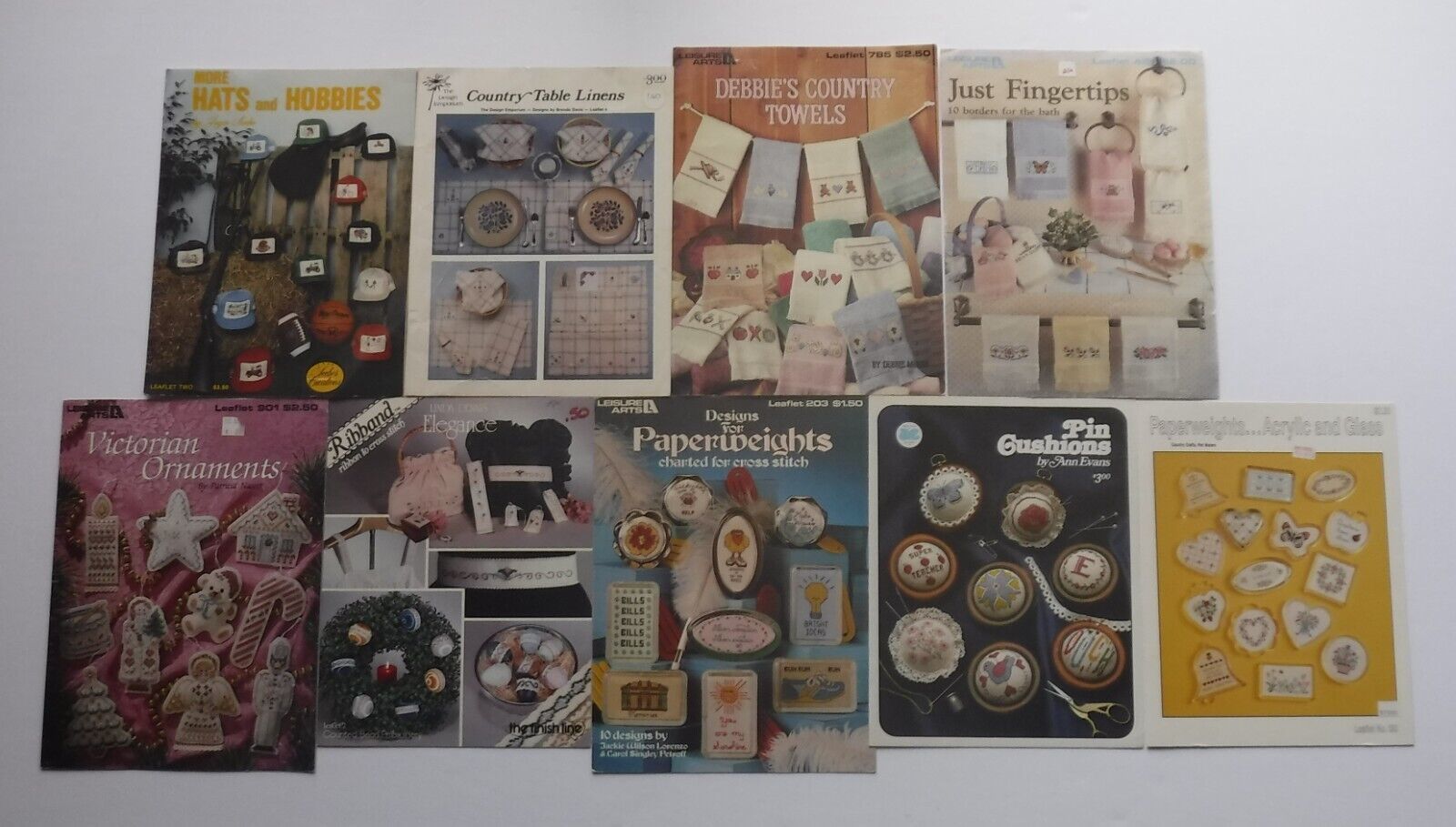 Vintage Cross Stitch Pattern books / booklets Lot of 9 Debbie&#39;s Country ... - $18.66