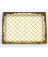Vintage Lucite Tray Amber Quilted Diamond Gold Tone Trim MCM 15 x 11 inc... - £22.10 GBP