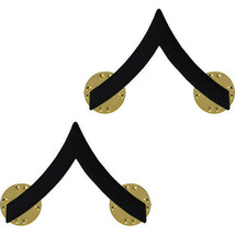 Vanguard USMC Marines E-2 PFC Private First Class Chevrons metal  BLACK 1 PAIR - £3.83 GBP