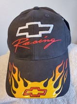 Chevy Bow tie Racing Black w/flames Ball cap,new w/tags - £15.02 GBP