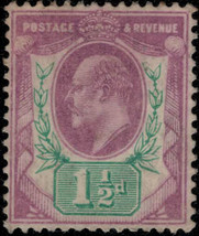 ZAYIX 1902 Great Britain 129 MNG 1 1/2p violet &amp; green Edward VII 031922-S18 - £11.80 GBP